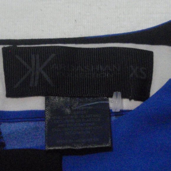 Kardashian Kollection| Blue Striped Popover Blouse - Picture 5 of 6